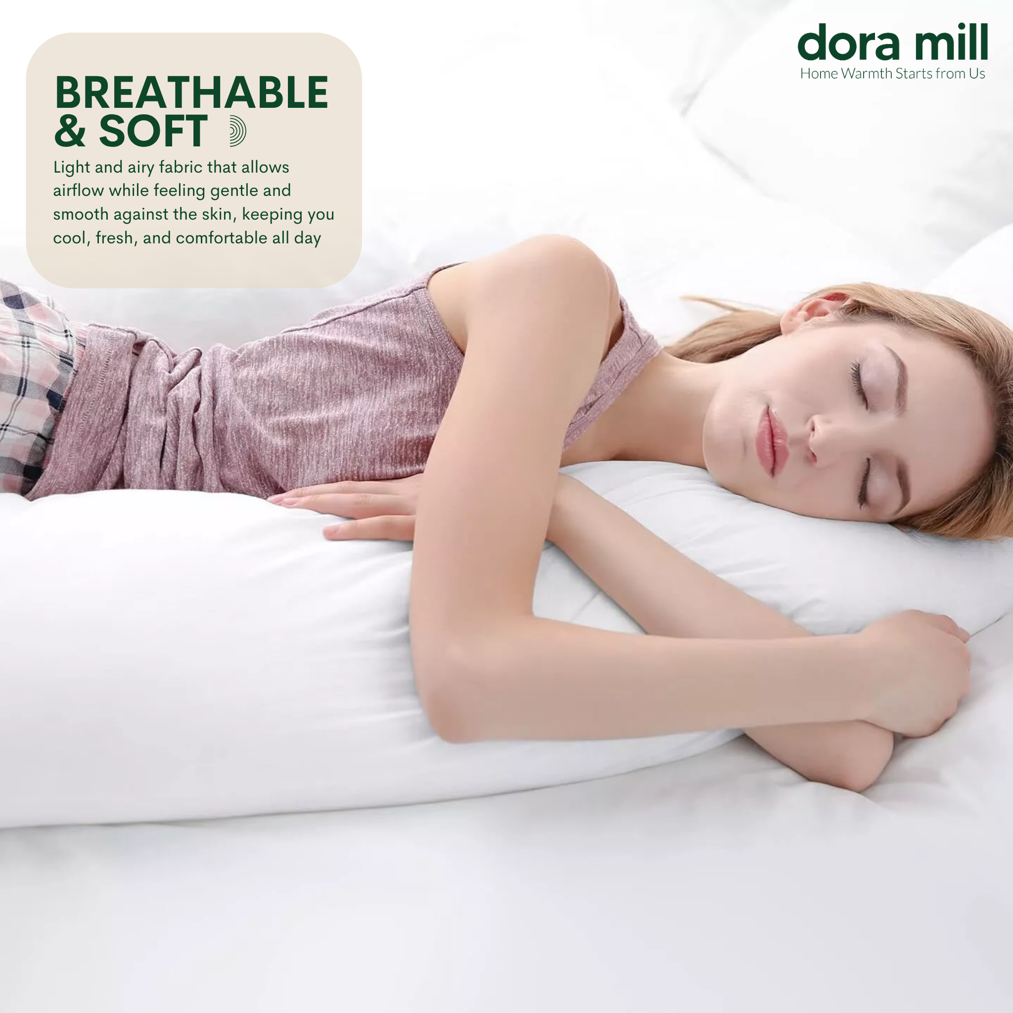 Plain Color Aloe Cotton Fitted Bedsheet with Pillowcase and Bolster Case Set by Dora Mill #BBP