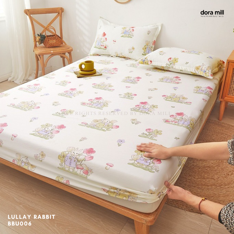 Set Cadar Linen Kapas Dicuci Dora Mill - Single/Queen/King