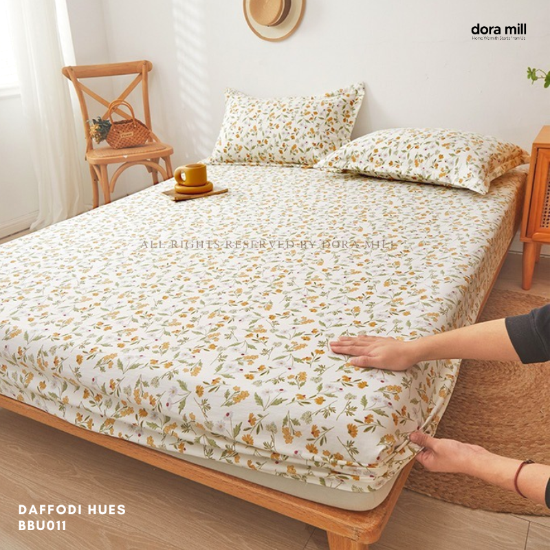 Dora Mill Washed Cotton Linen Bedsheet Set - Single/Queen/King