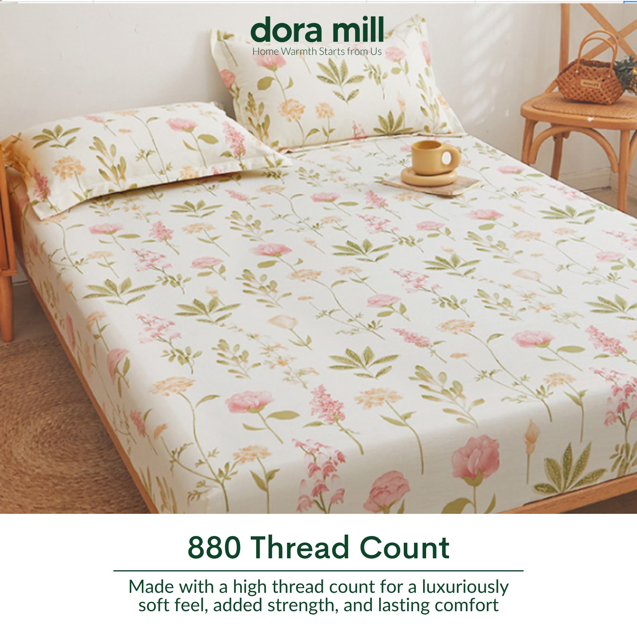 Dora Mill Washed Cotton Linen Bedsheet Set - Single/Queen/King