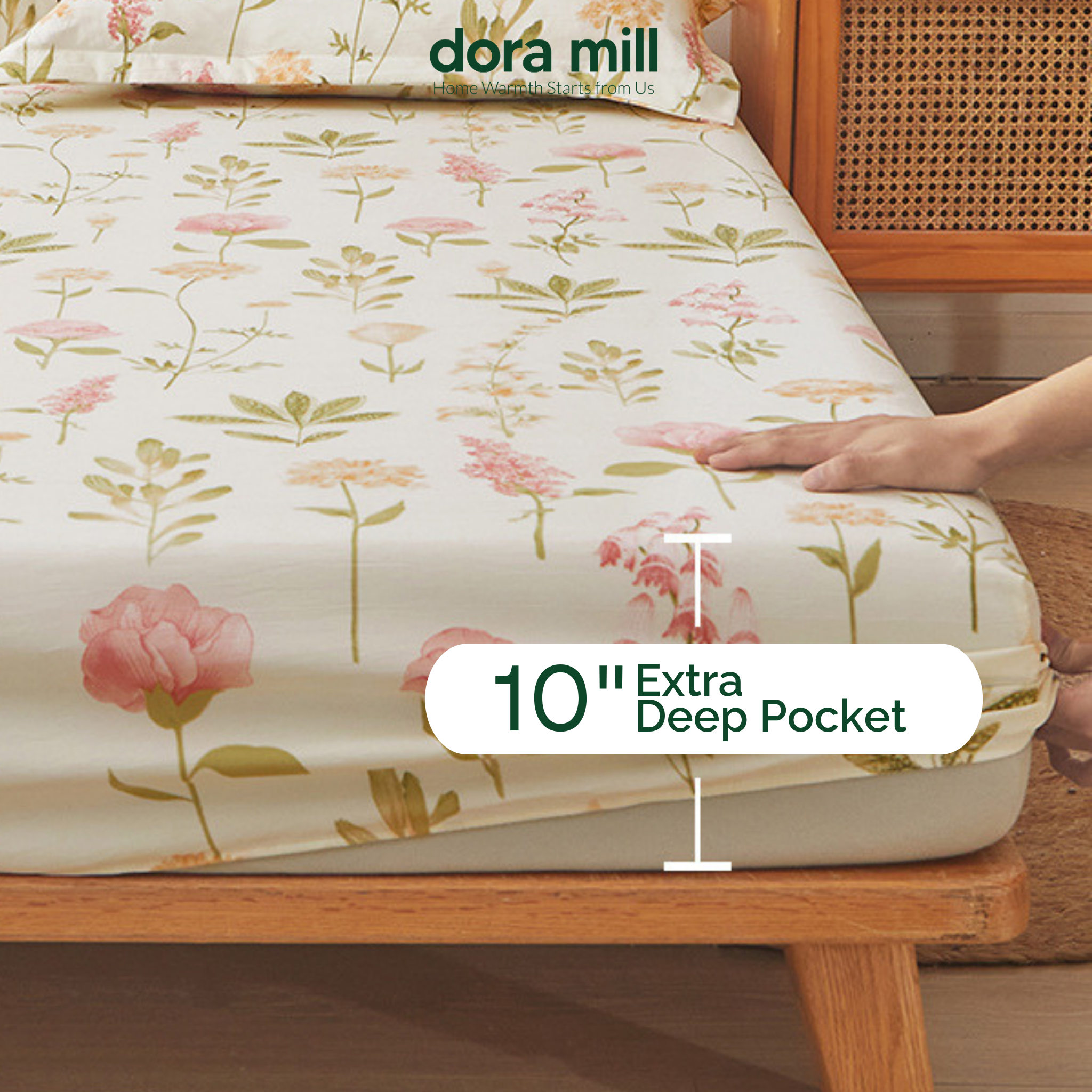 Dora Mill Washed Cotton Linen Bedsheet Set - Single/Queen/King