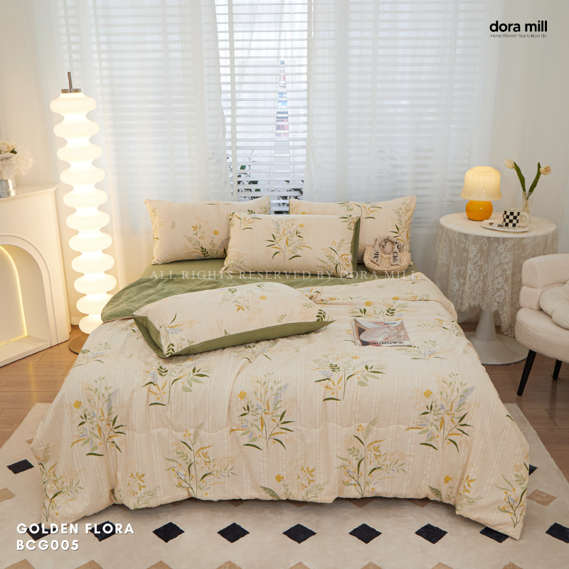 Cloud Cotton Bedding Set with Comforter Fitted Sheet and Pillowcases for Malaysia Weather #BCG