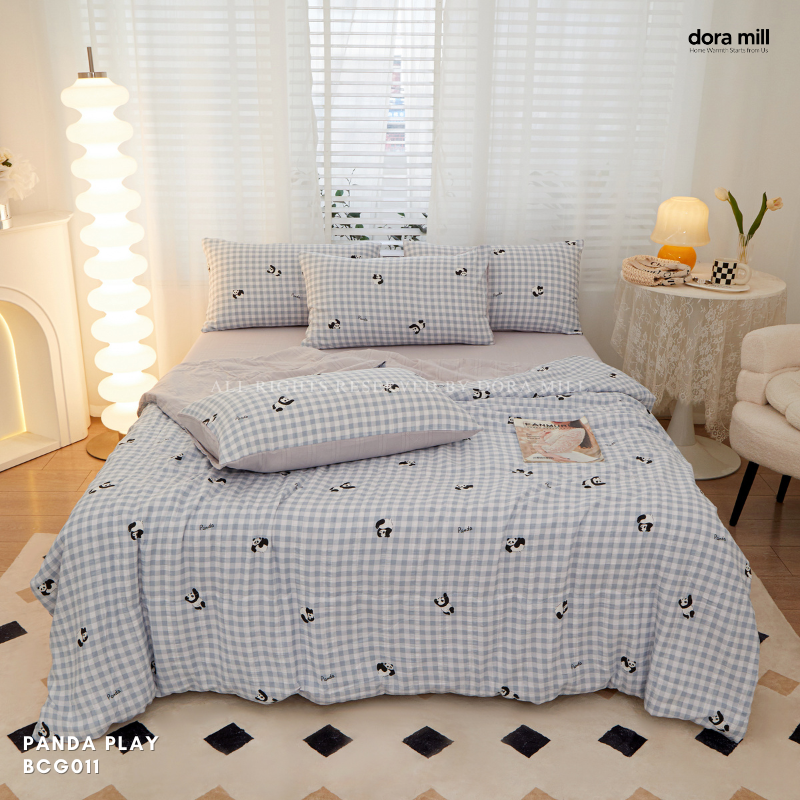 Set Tempat Tidur Kapas Awan dengan Cadar dan Sarung Bantal Dilengkapi Comforter untuk Cuaca Malaysia #BCG