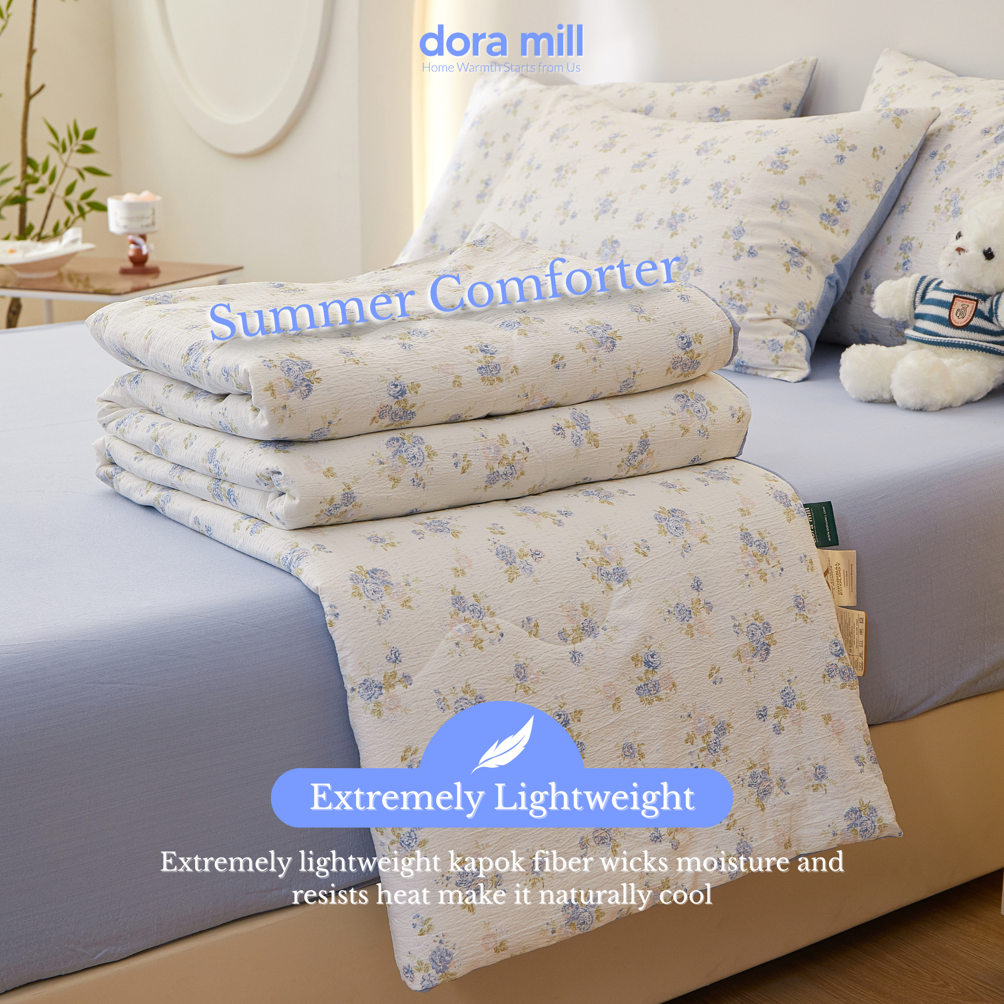 Dora Mill Kapure Cotton Comforter Bedsheet Set - Super Single/Queen/King #BCH