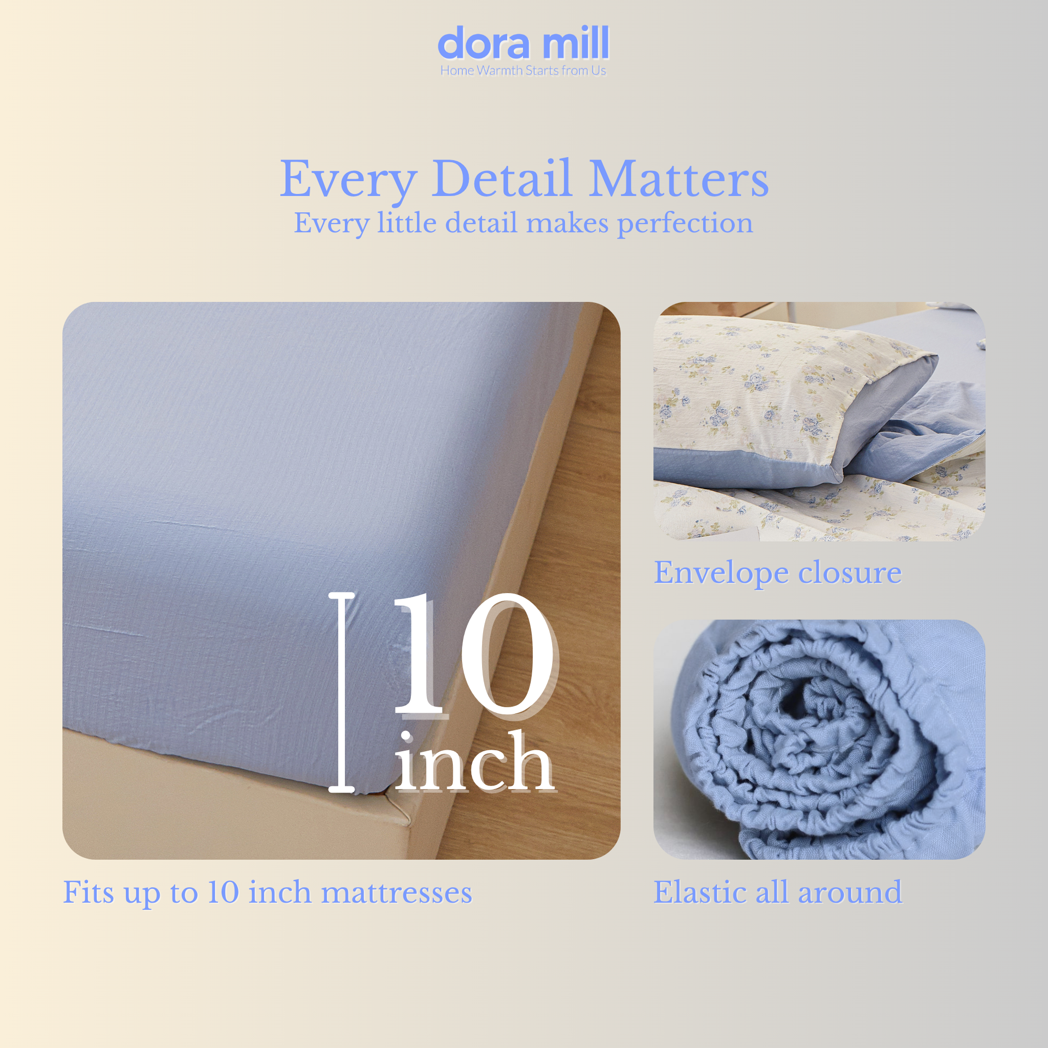 Dora Mill Kapure Cotton Comforter Bedsheet Set - Super Single/Queen/King #BCH