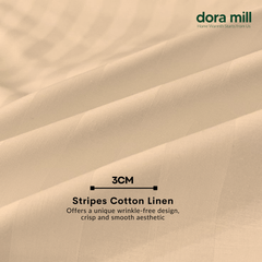 Set Tempat Tidur Koleksi Hotel Stripe 3cm dengan Sarung Bantal Sarung Kuilt dan Bolster oleh Dora Mill#BCY
