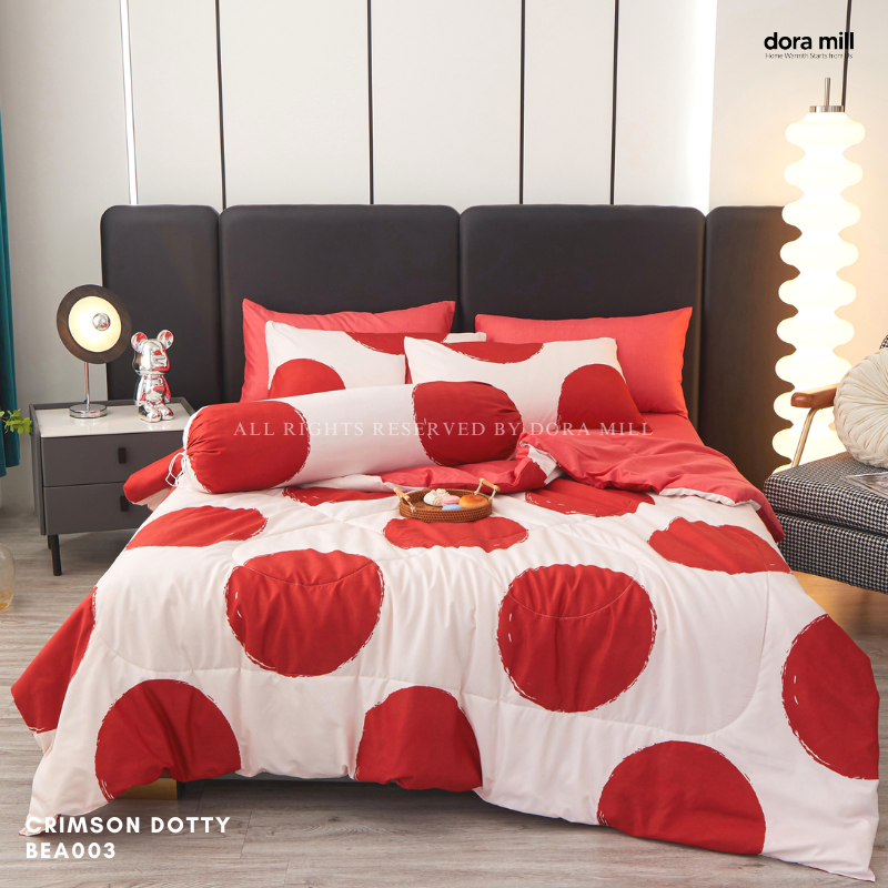 Dora Mill Combed Cotton 7-in-1 Bedsheet Set with Comforter & Bolster Case - Queen/King #BEA