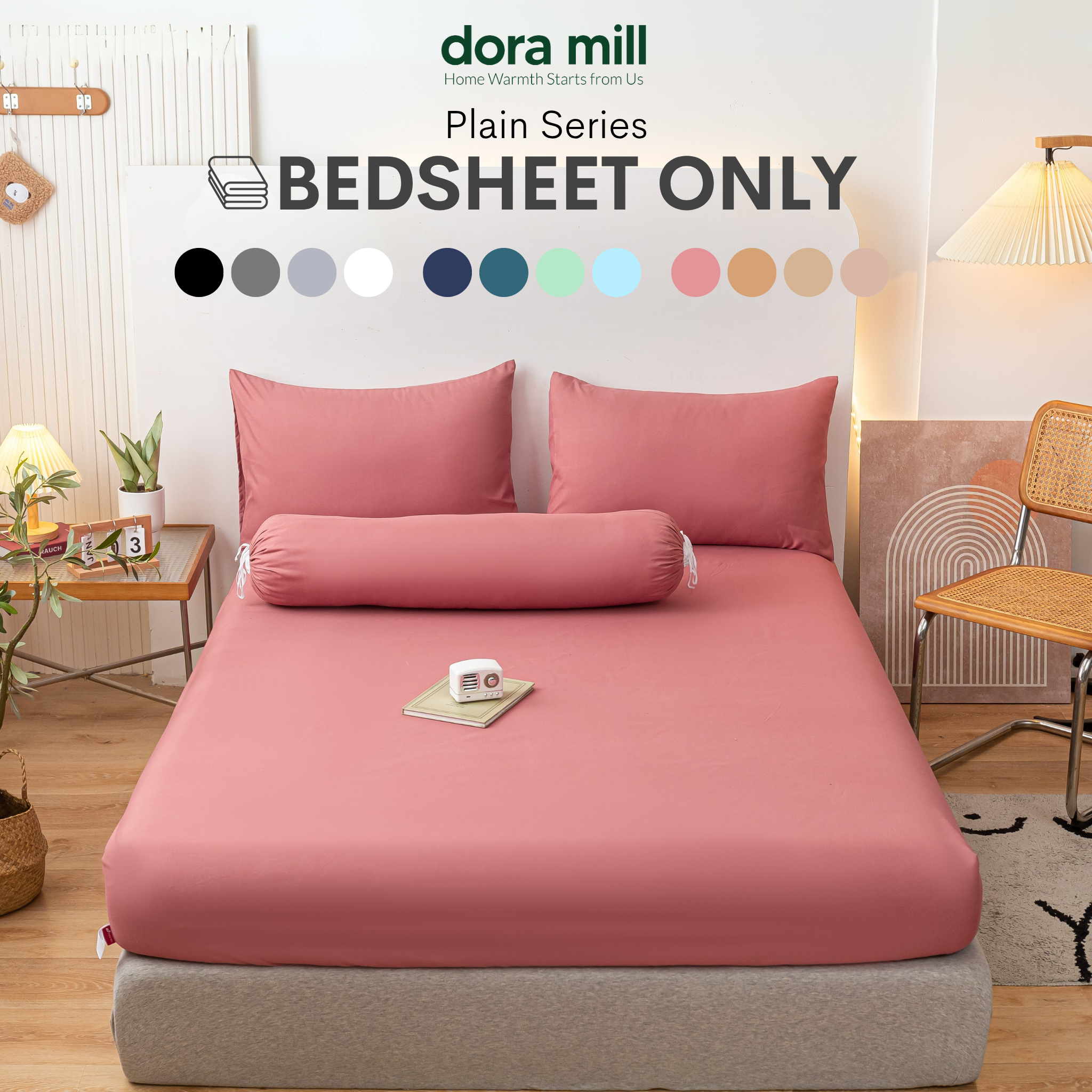 Plain Color Aloe Cotton Bedding Essentials Bedsheet Pillowcase Comforter and Quilt Cover by Dora Mill #BFP