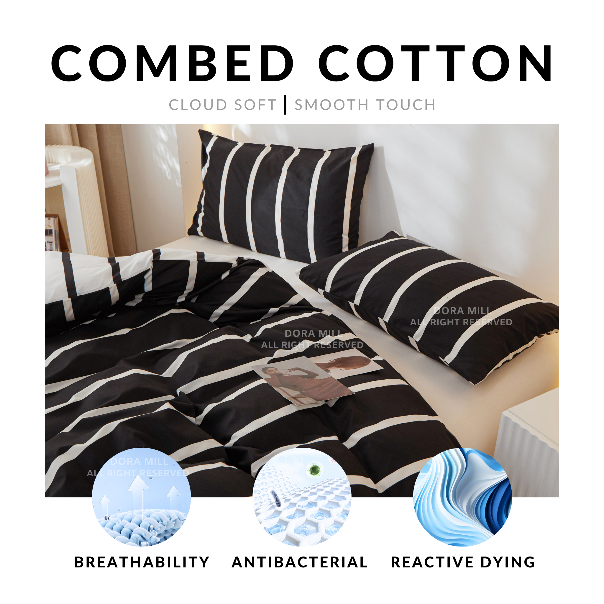 Dora Mill Combed Cotton Quilt Cover (not included Quilt) - Single/Queen #BNA