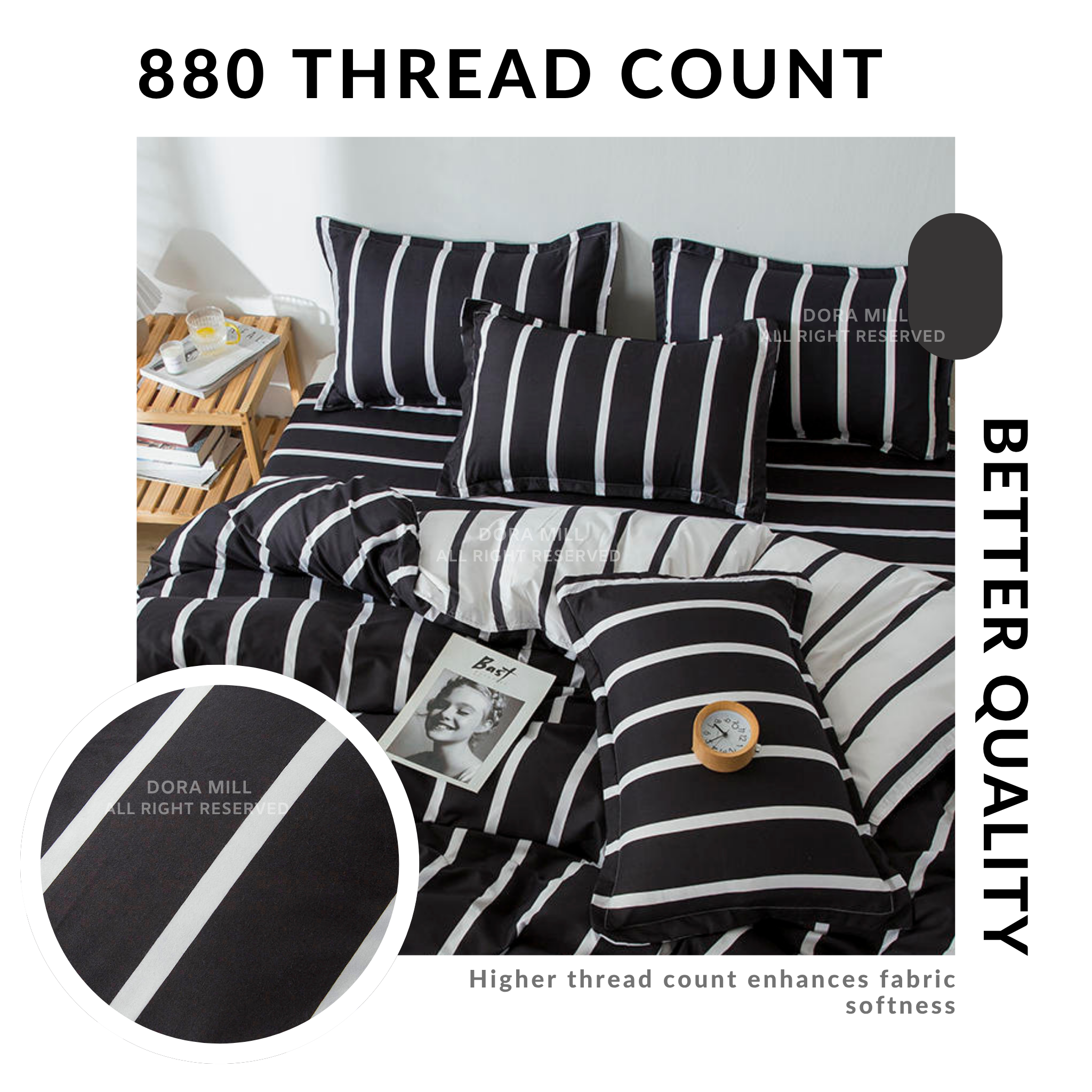 Dora Mill Combed Cotton Quilt Cover (not included Quilt) - Single/Queen #BNA