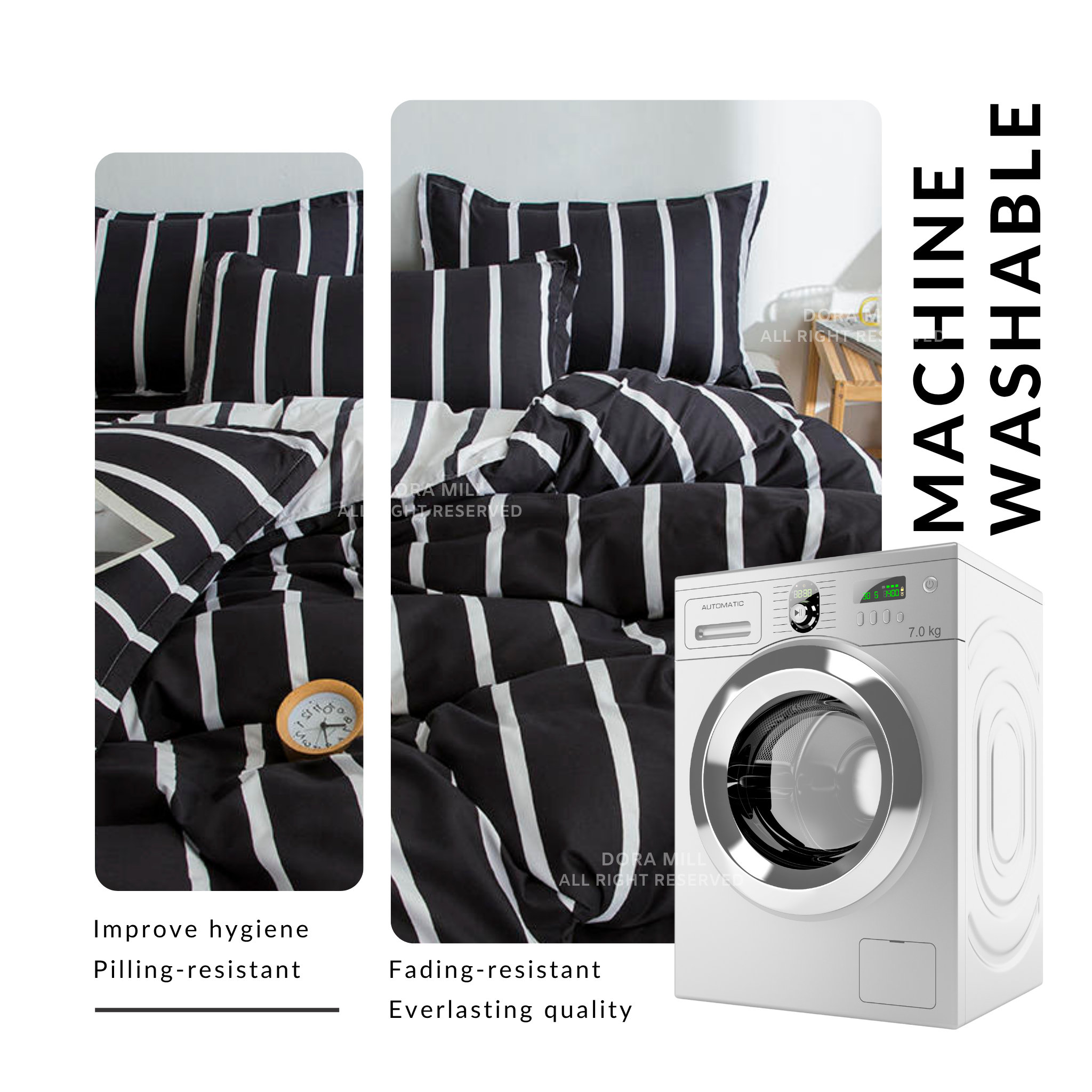 Dora Mill Combed Cotton Quilt Cover (not included Quilt) - Single/Queen #BNA