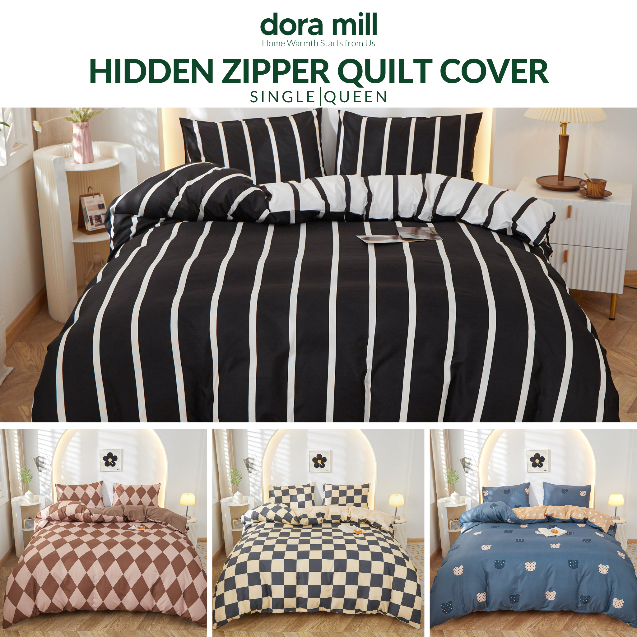 Dora Mill Combed Cotton Quilt Cover (not included Quilt) - Single/Queen #BNA
