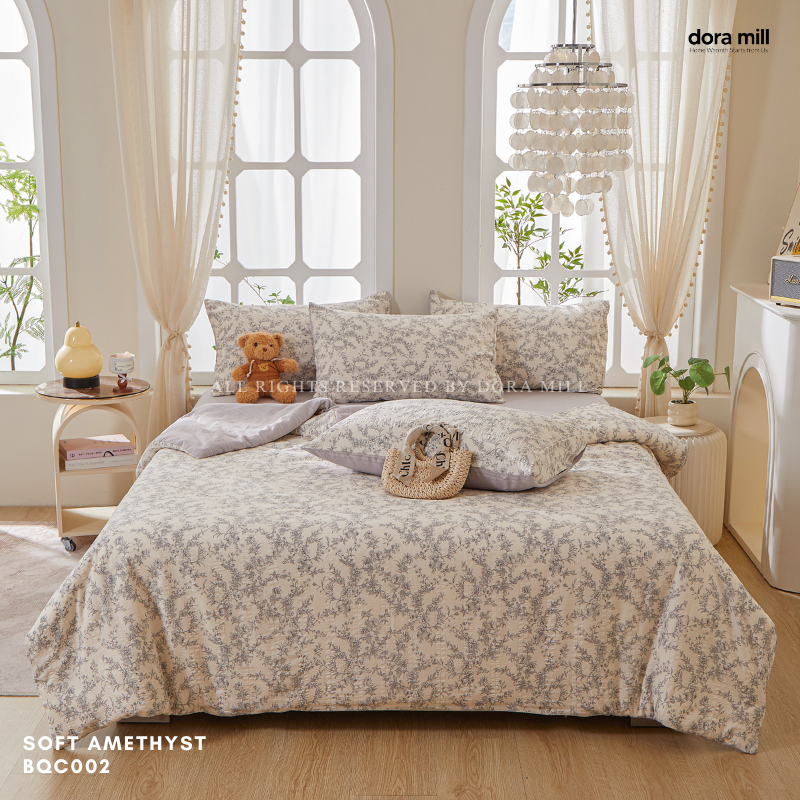 Dora Mill Cloud Cotton Quilt Cover Bedsheet Set - Super Single/ Queen/ King #BQC