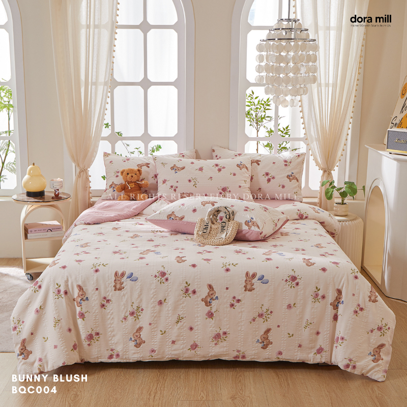 Dora Mill Cloud Cotton Quilt Cover Bedsheet Set - Super Single/ Queen/ King #BQC