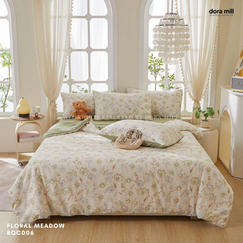 Dora Mill Cloud Cotton Quilt Cover Bedsheet Set - Super Single/ Queen/ King #BQC