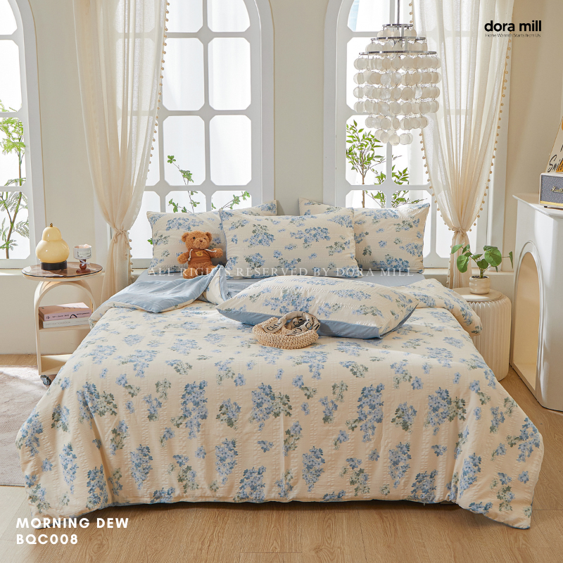 Dora Mill Cloud Cotton Quilt Cover Bedsheet Set - Super Single/ Queen/ King #BQC