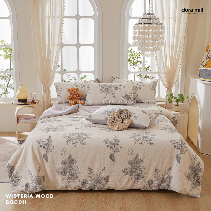 Dora Mill Cloud Cotton Quilt Cover Bedsheet Set - Super Single/ Queen/ King #BQC