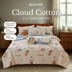 Dora Mill Cloud Cotton Quilt Cover Bedsheet Set - Super Single/ Queen/ King #BQC