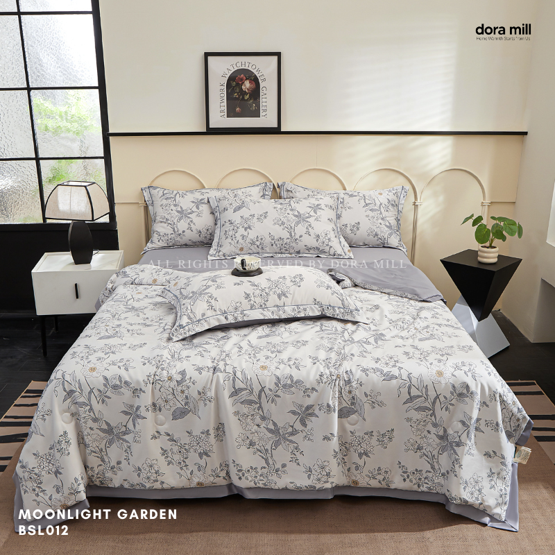 Dora Mill Washed Ice Silk Comforter Bedsheet Set - Queen/King #BSL