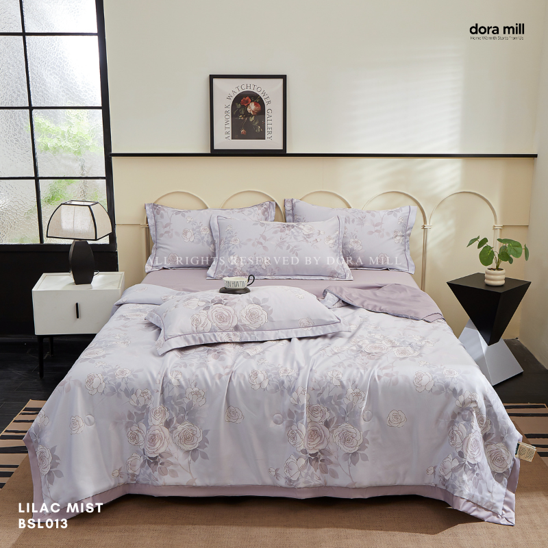 Dora Mill Washed Ice Silk Comforter Bedsheet Set - Queen/King #BSL