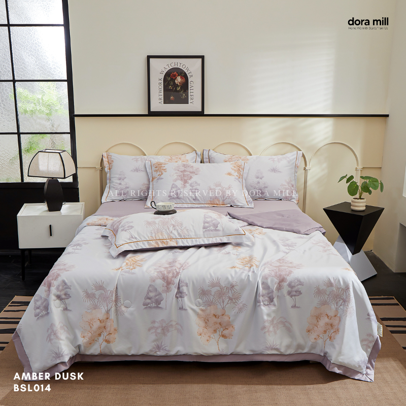 Dora Mill Washed Ice Silk Comforter Bedsheet Set - Queen/King #BSL