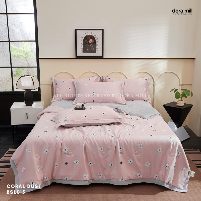 Dora Mill Washed Ice Silk Comforter Bedsheet Set - Queen/King #BSL