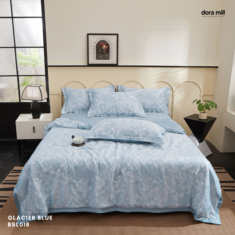 Dora Mill Washed Ice Silk Comforter Bedsheet Set - Queen/King #BSL