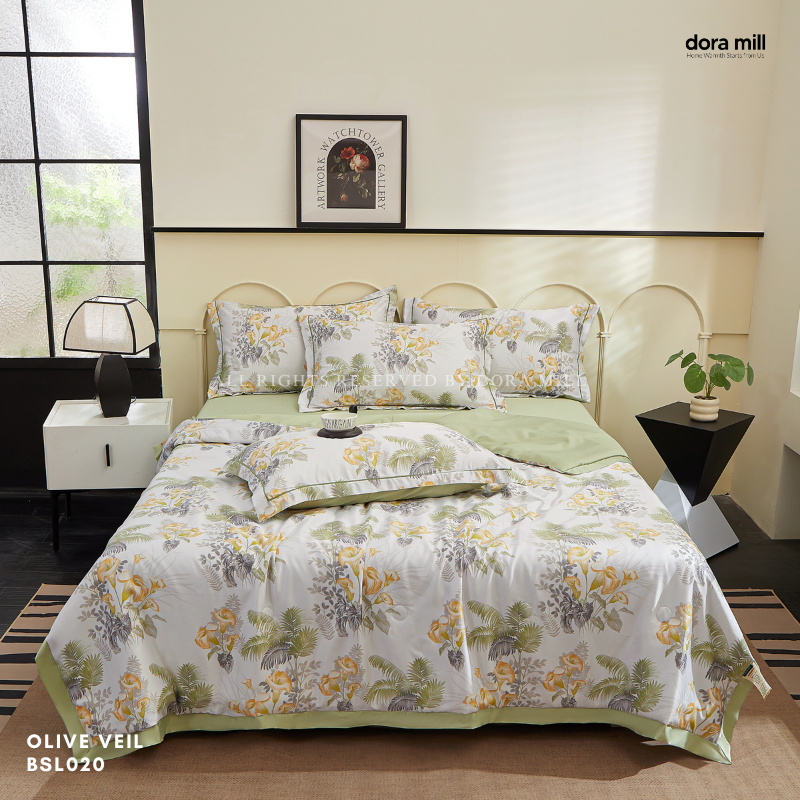 Dora Mill Washed Ice Silk Comforter Bedsheet Set - Queen/King #BSL