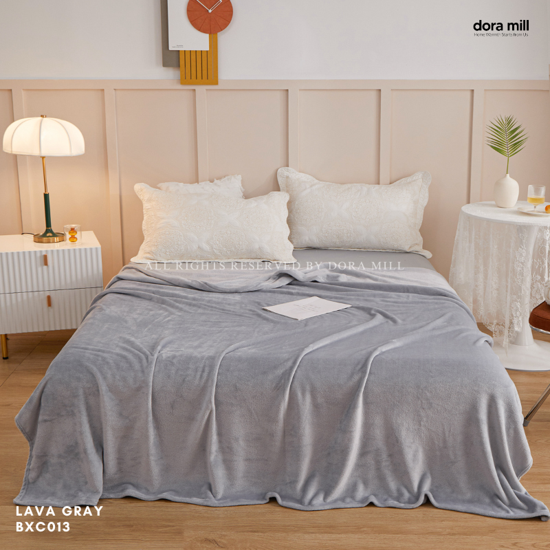 Plain Coral Velvet Fleece Blanket Ultra Soft Warm Throw for Bed or Sofa DORA MILL #BXC