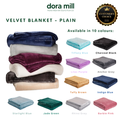 Plain Coral Velvet Fleece Blanket Ultra Soft Warm Throw for Bed or Sofa DORA MILL #BXC