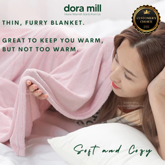 Plain Coral Velvet Fleece Blanket Ultra Soft Warm Throw for Bed or Sofa DORA MILL #BXC