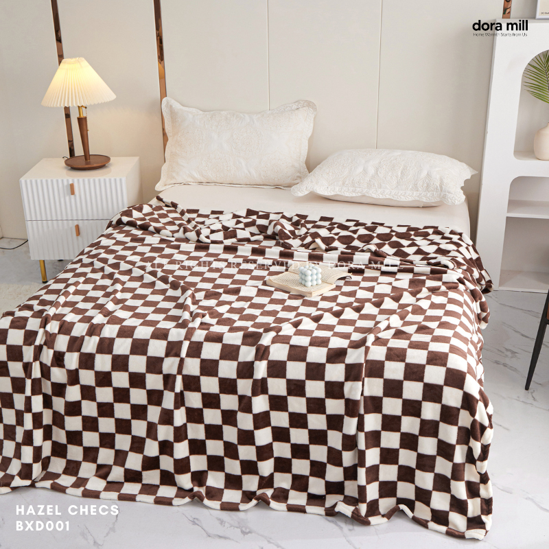 Plain Coral Velvet Fleece Blanket Ultra Soft Warm Throw for Bed or Sofa DORA MILL #BXC