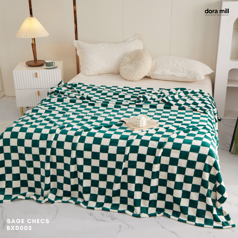 Plain Coral Velvet Fleece Blanket Ultra Soft Warm Throw for Bed or Sofa DORA MILL #BXC