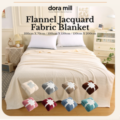 Dora Mill Plain Flannel Jacquard Blanket - Sesuai untuk Pejabat /Perjalanan/Sofa #BXN