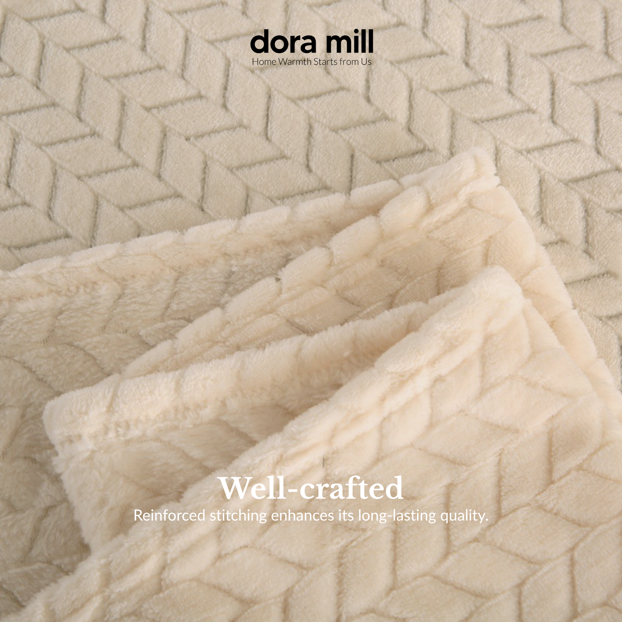 Dora Mill Plain Flannel Jacquard Blanket - Sesuai untuk Pejabat /Perjalanan/Sofa #BXN