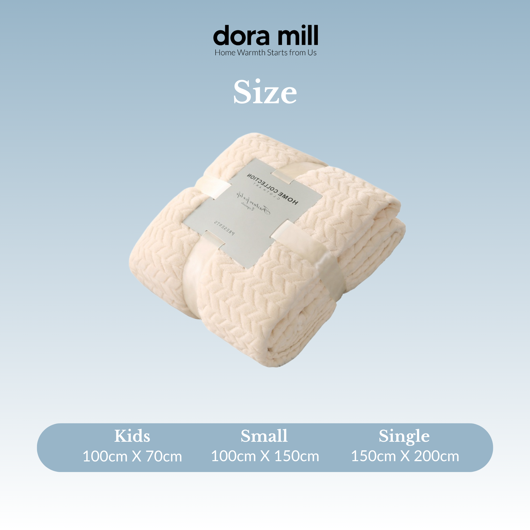 Dora Mill Plain Flannel Jacquard Blanket - Sesuai untuk Pejabat /Perjalanan/Sofa #BXN