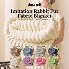 Dora Mill Imitation Rabbit Fur Fabric Blanket / Travel /Sofa Blanket #BXQ