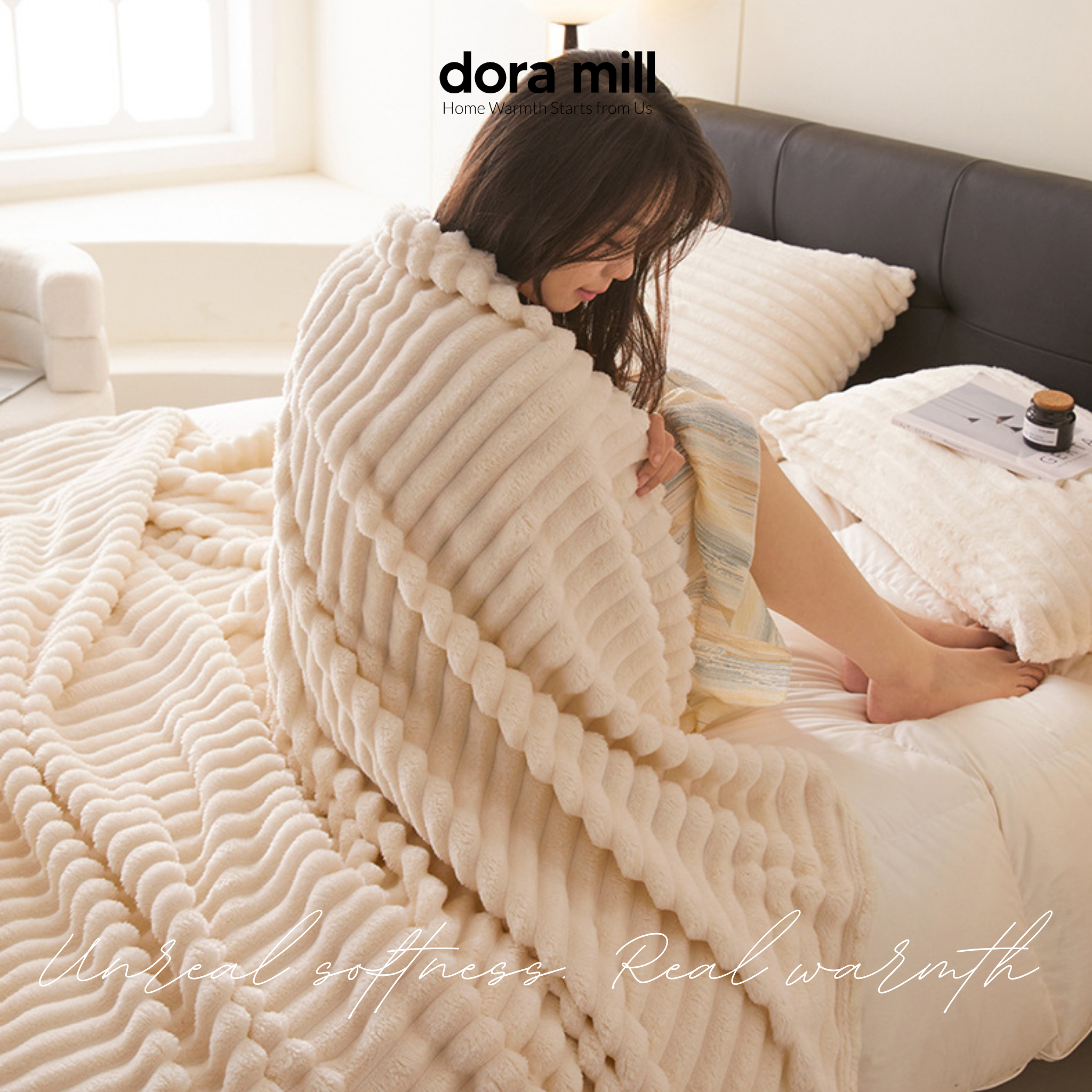 Dora Mill Imitation Rabbit Fur Fabric Blanket / Travel /Sofa Blanket #BXQ