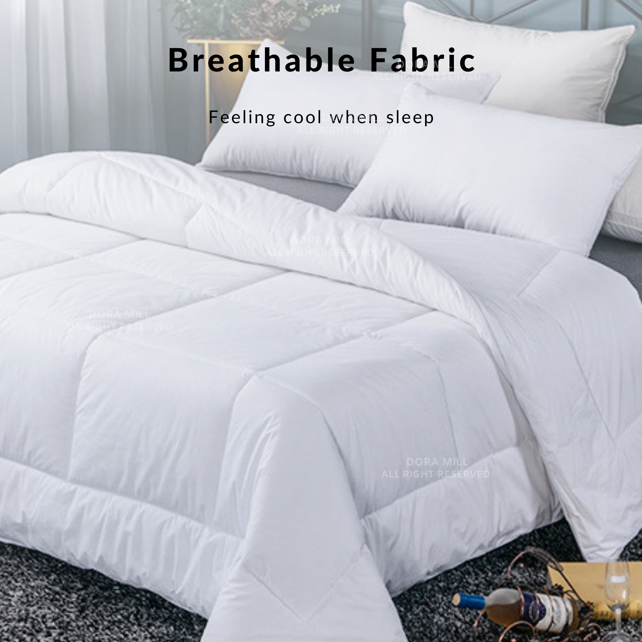 Dora Mill Feather Touch Hotel Comforter - Single/Queen/King #BXW