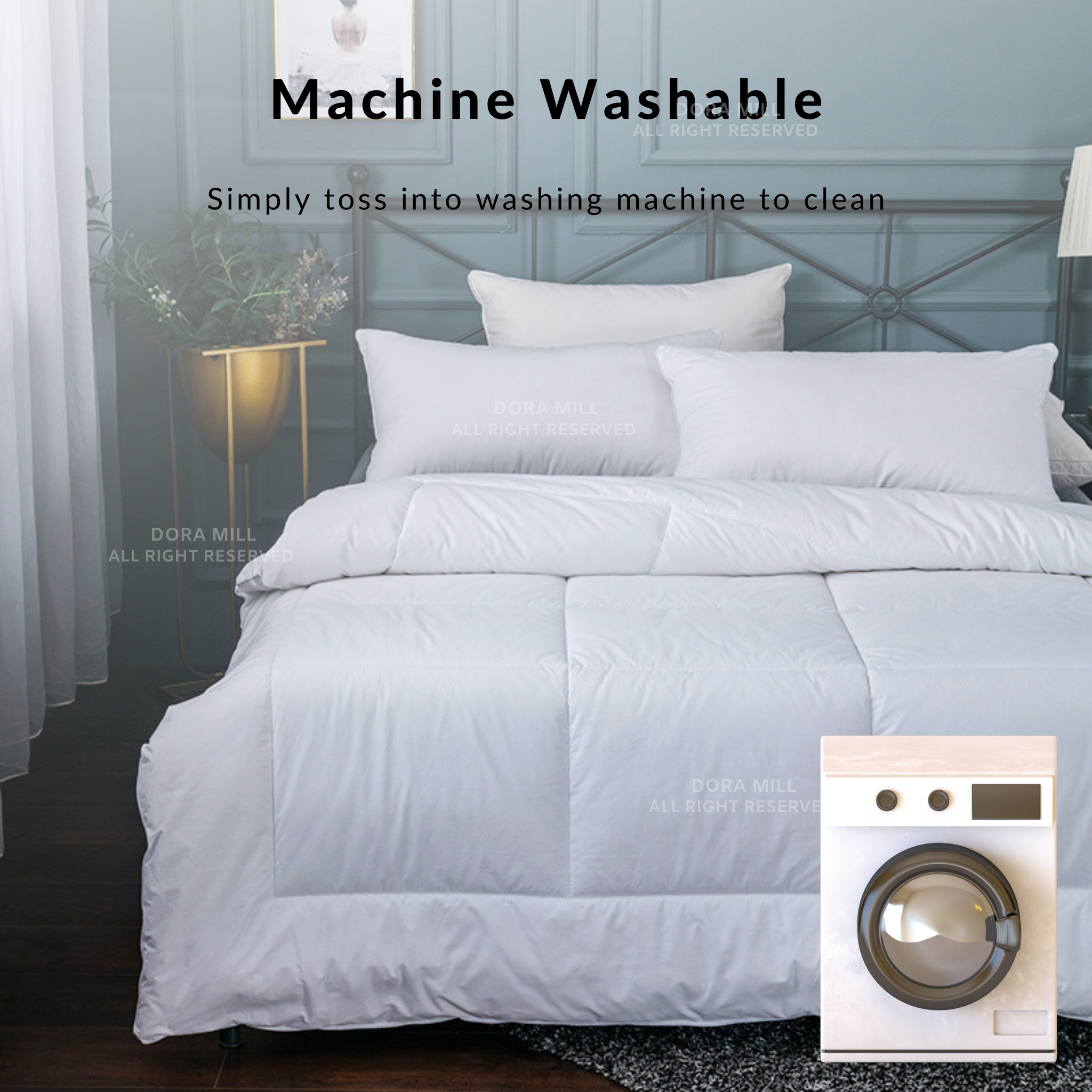 Dora Mill Feather Touch Hotel Comforter - Single/Queen/King #BXW