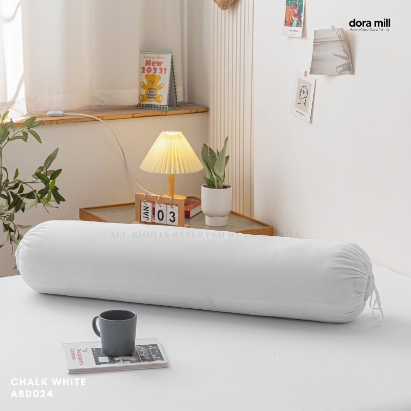 Dora Mill Plain Series Aloe Cotton Bolster Case – Soft & Breathable with Strap #ABD