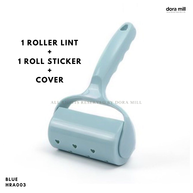 Dora Mill Refillable Lint Roller Dust Remover – Sticker Roller Brush for Clothes, Furniture, Carpet, Pet Fur, Dust, and Dirt #HRA