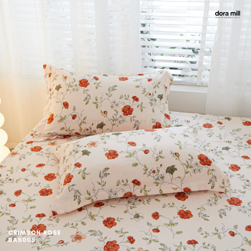 Washed Cotton Linen Pillowcase Bolster Case and Fitted Bedsheet Sold Separately by Dora Mill #DAS