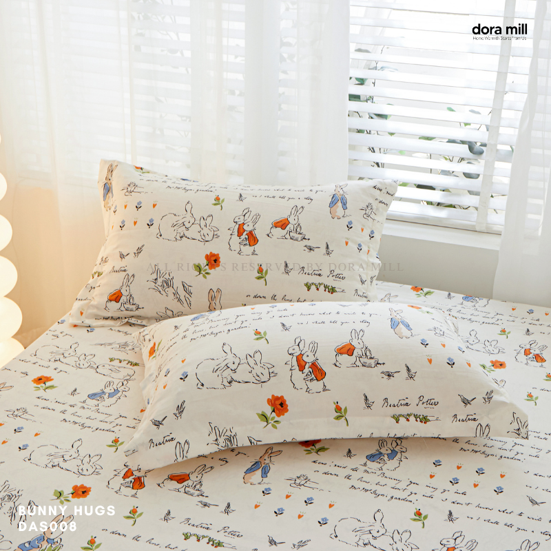 Washed Cotton Linen Pillowcase Bolster Case and Fitted Bedsheet Sold Separately by Dora Mill #DAS