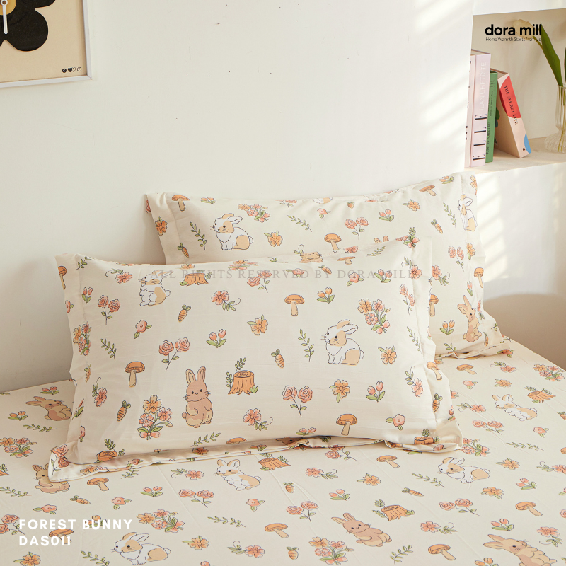 Washed Cotton Linen Pillowcase Bolster Case and Fitted Bedsheet Sold Separately by Dora Mill #DAS