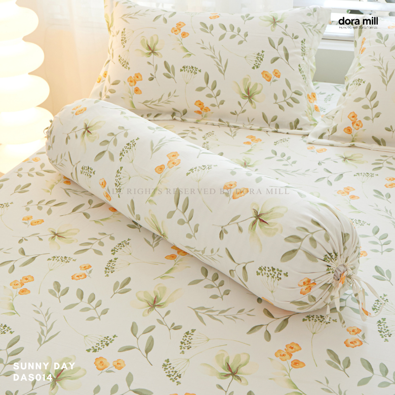 Washed Cotton Linen Pillowcase Bolster Case and Fitted Bedsheet Sold Separately by Dora Mill #DAS