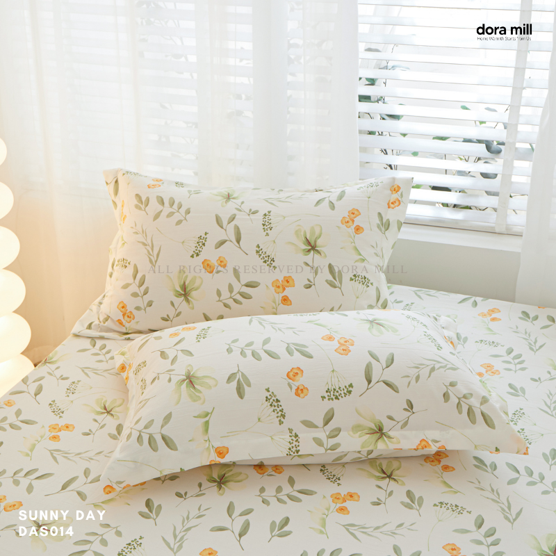 Washed Cotton Linen Pillowcase Bolster Case and Fitted Bedsheet Sold Separately by Dora Mill #DAS