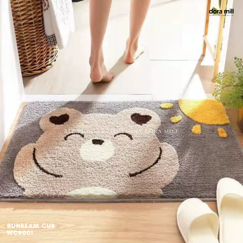 Dora Mill Cartoon Home Decor Imitation Cashmere Floor Mat - Living Room/Bathroom Cartoon Velvet Carpet #WCN