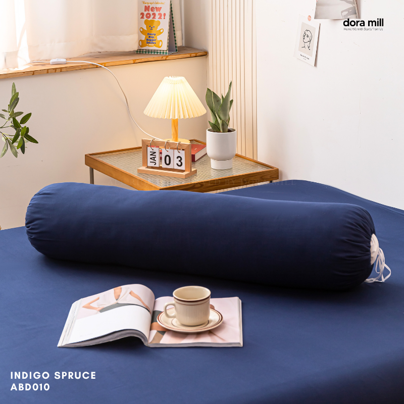 Dora Mill Plain Series Aloe Cotton Bolster Case – Soft & Breathable with Strap #ABD