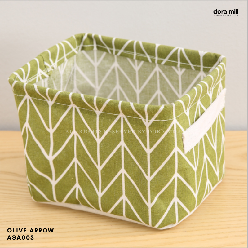 Dora Mill Waterproof Cotton Linen Foldable Storage Box – Desktop Organizer /Sundries Storage Basket #ASA
